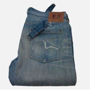 EVISU N3 Custom W34 L34 Made in USA Japanese Selvedge Men's BB Jeans Cotton Blue